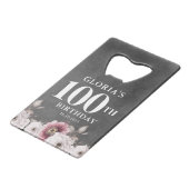 フローラ応援100誕生日 クレジットカード栓抜き (正面アングル)