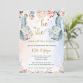 フローラ性別が象の赤ちゃんシャワーを明らかにする 招待状 (スタンド正面)