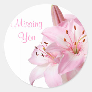 フローラ恋しく思ズYou Pink Lily Flower Stickerラベル ラウンドシール