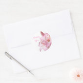 フローラ恋しく思ズYou Pink Lily Flower Stickerラベル ラウンドシール (封筒)