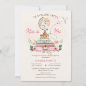 フローラ恋しく思To Mrs Travelをテーマにしたブライダルシャワー 招待状 (正面)
