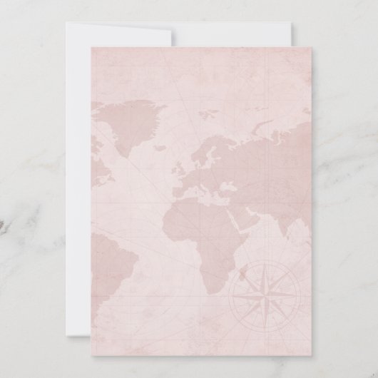 フローラ恋しく思To Mrs Travelをテーマにしたブライダルシャワー 招待状 (裏面)