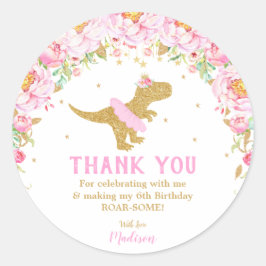 フローラ恐竜ありがとう女の子ツツTレックス ラウンドシール