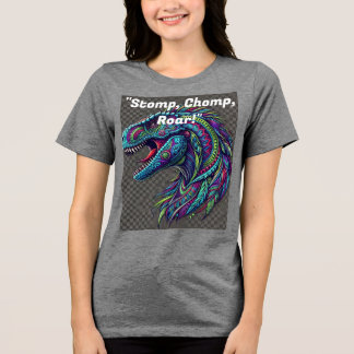 フローラ恐竜お祝いTシャツ – ボヘミアンFol トライブレンドＴシャツ