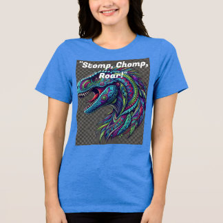 フローラ恐竜お祝いTシャツ – ボヘミアンFol トライブレンドＴシャツ