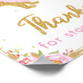 フローラ恐竜の誕生日パーティーTレックスありがとう ポスター (角)