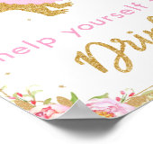 フローラ恐竜の誕生日パーティーTレックスドリンクの看板 ポスター (角)