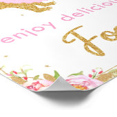 フローラ恐竜の誕生日パーティーTレックス食品の看板 ポスター (角)