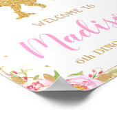 フローラ恐竜歓迎誕生日標識バナーTレックス ポスター (角)