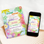 フローラ恐竜熱帯少女1ST誕生日 招待状