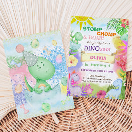 フローラ恐竜熱帯少女1ST誕生日 招待状