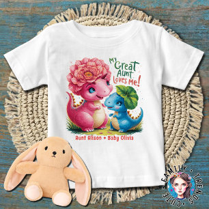 フローラ恐竜私の素晴らし叔母は私を愛している ベビーTシャツ