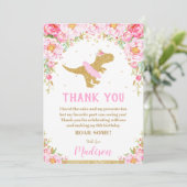 フローラ恐竜誕生日サンキューカードガールTレックス 招待状 (スタンド正面)