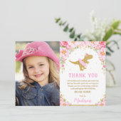 フローラ恐竜誕生日T-レックスサンキューカード 招待状 (スタンド正面)