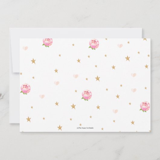 フローラ恐竜誕生日T-レックスサンキューカード 招待状 (裏面)