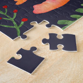 フローラ恐竜：水彩織物デザイン ジグソーパズル (側面)