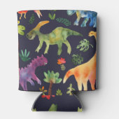 フローラ恐竜:水彩織物デザイン 缶クーラー (裏面)