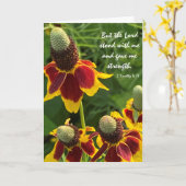 フローラ悔やみや弔慰、聖なる書物、 経典神の力の聖句 カード (黄色い花)