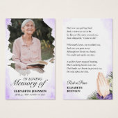 フローラ愛の思い出の葬儀メモリアルフォトカード (正面&裏面)