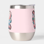 フローラ愛デザインと蝶の水瓶 (左面)