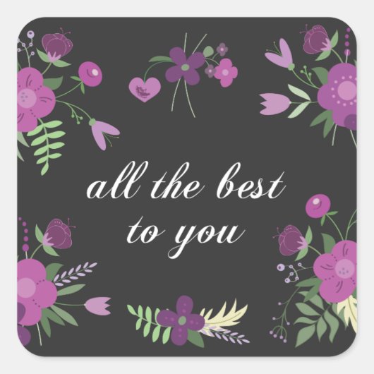 フローラ感動的の願い スクエアシール (正面)