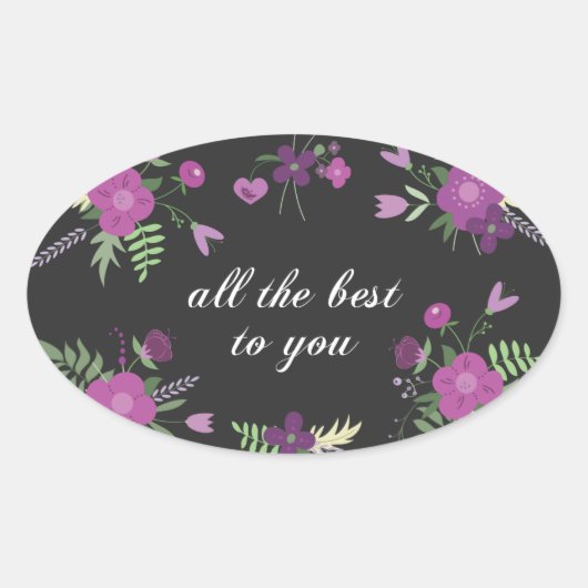 フローラ感動的の願い 楕円形シール (正面)