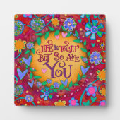 フローラ感動的ライフは厳しい引用文 フォトプラーク (正面)