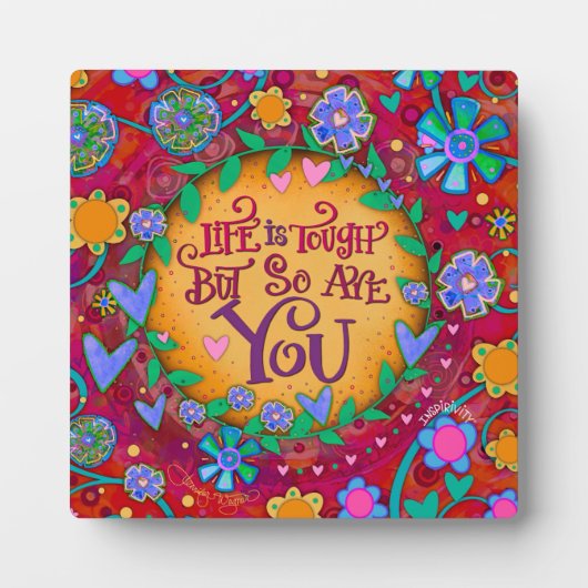 フローラ感動的ライフは厳しい引用文 フォトプラーク (正面)