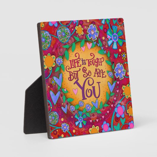 フローラ感動的ライフは厳しい引用文 フォトプラーク (正面)