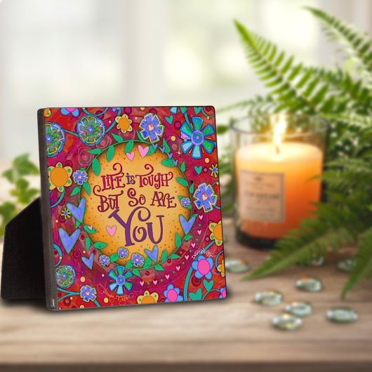 フローラ感動的ライフは厳しい引用文 フォトプラーク