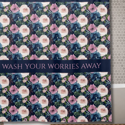 フローラ感動的引用文シャワーカーテン シャワーカーテン