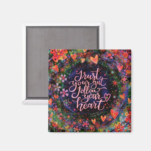 フローラ感動的後を追のハートのインスピレーション マグネット (正面/裏面)