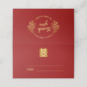 フローラ感謝していユー中国のロ結婚ゴのダブルxi プレイスカード (外部開封)