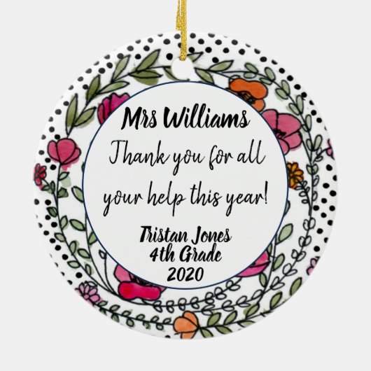 フローラ感謝してい場救済の私の成長 セラミックオーナメント (裏面)