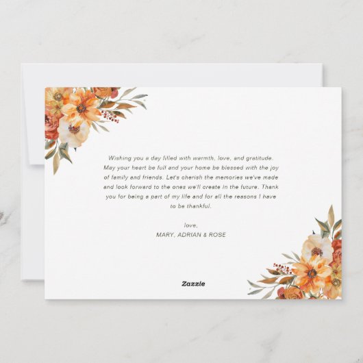 フローラ感謝と感謝の感謝祭 シーズンカード (裏面)