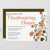 フローラ感謝祭ディナーパーティの招待状27 招待状 (正面/裏面)