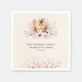 フローラ感謝祭ファミリーディナー紙 スタンダードカクテルナプキン (正面)