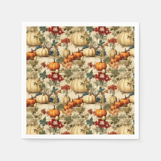 フローラ感謝祭ヴィンテージパターン(10) スタンダードカクテルナプキン (正面)