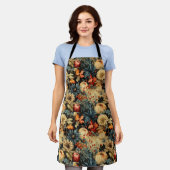 フローラ感謝祭ヴィンテージパターン(12) エプロン (着用した状態)