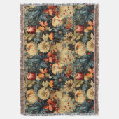 フローラ感謝祭ヴィンテージパターン(12) スローブランケット (正面縦)