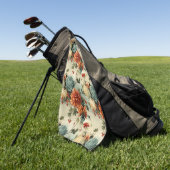 フローラ感謝祭ヴィンテージパターン(1) ゴルフタオル (グリーン)