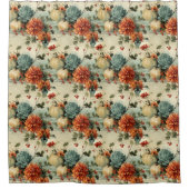 フローラ感謝祭ヴィンテージパターン(1) シャワーカーテン (正面)