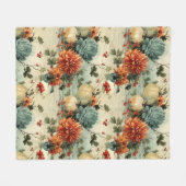 フローラ感謝祭ヴィンテージパターン(1) フリースブランケット (正面(横))