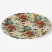 フローラ感謝祭ヴィンテージパターン(1) ペーパープレート (アングル)