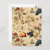 フローラ感謝祭ヴィンテージパターン(4) ポストカード (正面/裏面)