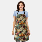 フローラ感謝祭ヴィンテージパターン(8) エプロン (着用した状態)