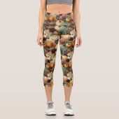 フローラ感謝祭ヴィンテージパターン(8) カプリレギンス (正面)