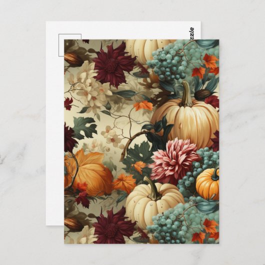フローラ感謝祭ヴィンテージパターン(8) ポストカード (正面/裏面)