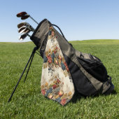 フローラ感謝祭ヴィンテージパターン(9) ゴルフタオル (グリーン)