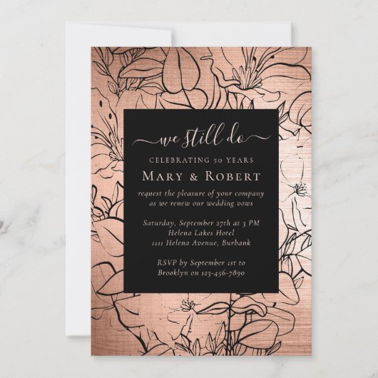 フローラ我々はまだ50thの更新を誓結婚う 招待状 (正面)